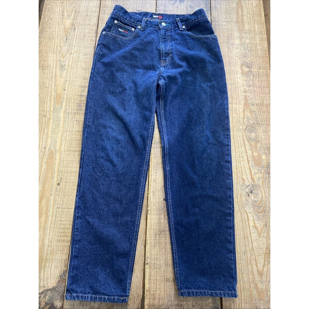 VTG Tommy Hilfiger Straight Leg PLI-PLI High Rise Mom Denim Jeans Womens 34 x 30